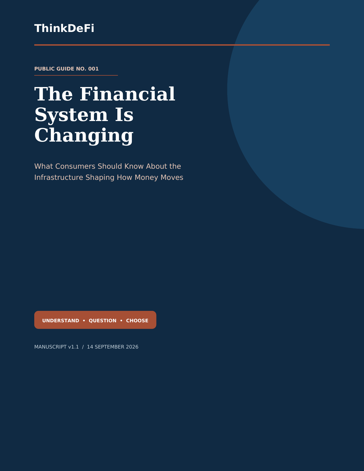 Cover of The Financial System Is Changing, The Future of Money Public Guide No. 001